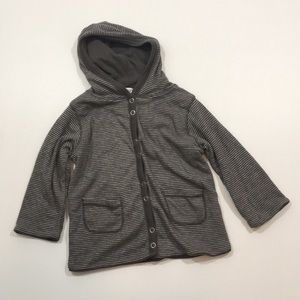 Splendid | Light Gray Striped Hooded Jacket